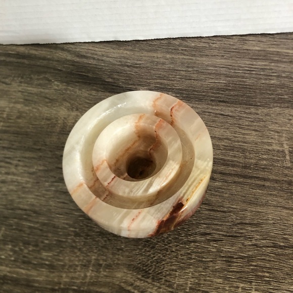 Vtg Carved Onyx Candle Holder - Picture 4 of 13